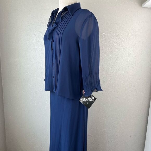 NWT Virgo Petite Matching Blouse Top and Sleeveless Dress Size 10 - Picture 4 of 14